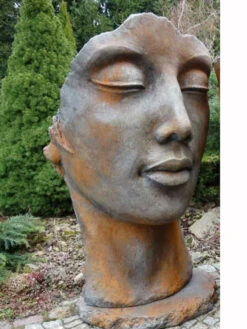 Betonbüste - Gesicht 'Frau' Mit Rosteffekt - Skulptur - XXL-Produkt -Gartenbedarfs Geschäft frau rost stimmung 1280x1280