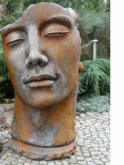 Betonbüsten-Set - Gesicht 'Frau' Und 'Mann' Mit Rosteffekt - Skulpturen - XXL-Produkt -Gartenbedarfs Geschäft mann rost stimmung neu 1280x1280 1